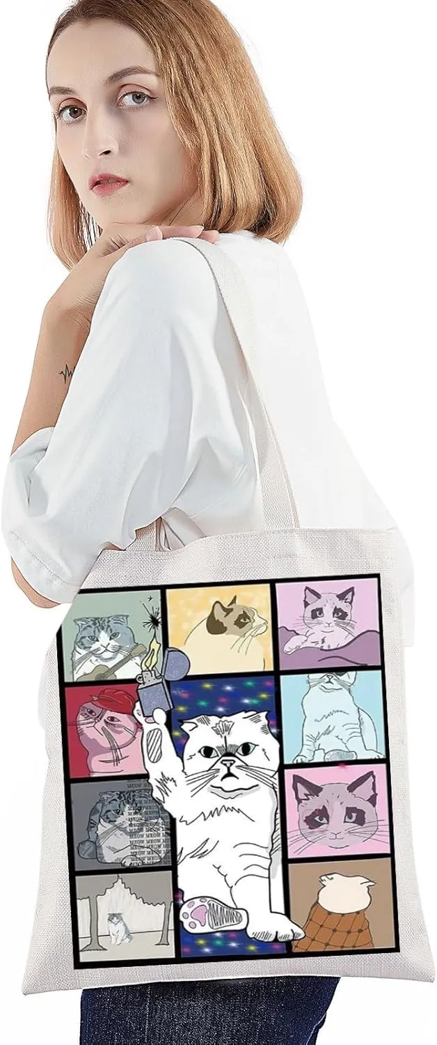 BWWKTOP Cat Tour Tote Bag Singer Concert Inspired Gifts Singer Concert Tour Gifts Music Inspired Shoulder Bag