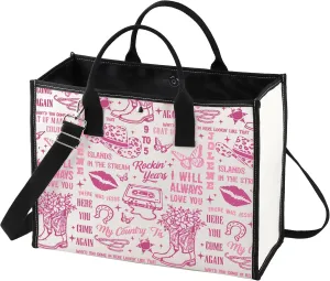 BWWKTOP Country Song Canvas Tote Bag - Music Lover Gift, Album Shoulder Bag, Festival Merchandise
