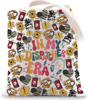BWWKTOP Dispatcher Tote Bag Appreciation Gifts In My Dispatcher Era Shoulder Bag Emergency Merch