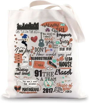 BWWKTOP England Singer Album Tote Bag Singer Fans Gift England Song Lyrics inspired Shoulder Bag Singer Merchandise