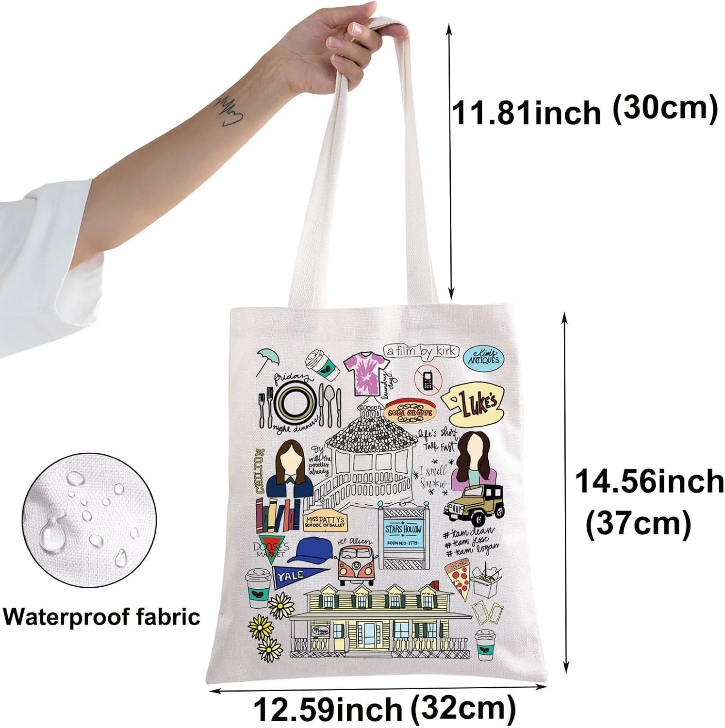 BWWKTOP Luke's Diner Tote Bag Lorelai & Rory Fans Gifts Stars Hollow Lorelai Shoulder Bag