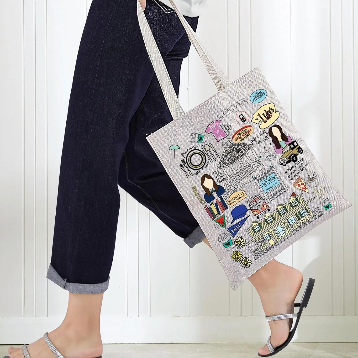 BWWKTOP Luke's Diner Tote Bag Lorelai & Rory Fans Gifts Stars Hollow Lorelai Shoulder Bag