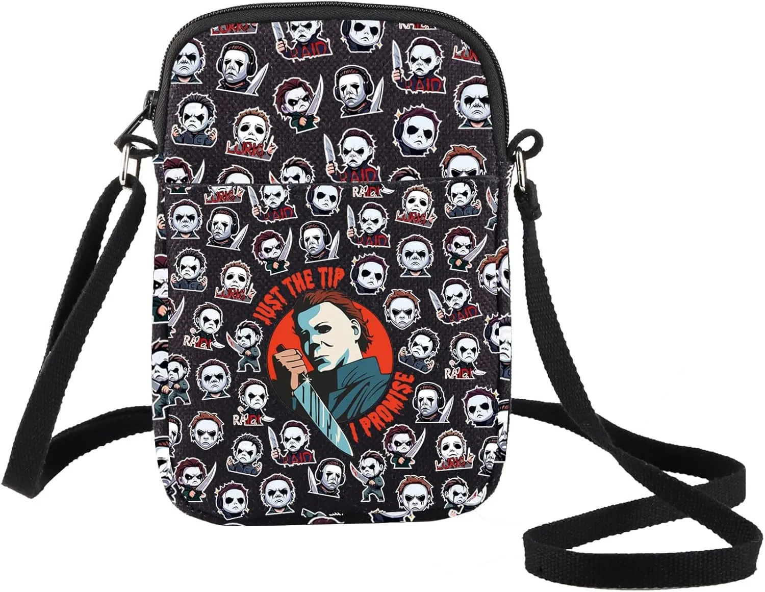 BWWKTOP Michael Crossbody Bag Michael Killer Gift Just The Tip I Promise Michael Myers Shoulder Bag Halloween Killer Merch