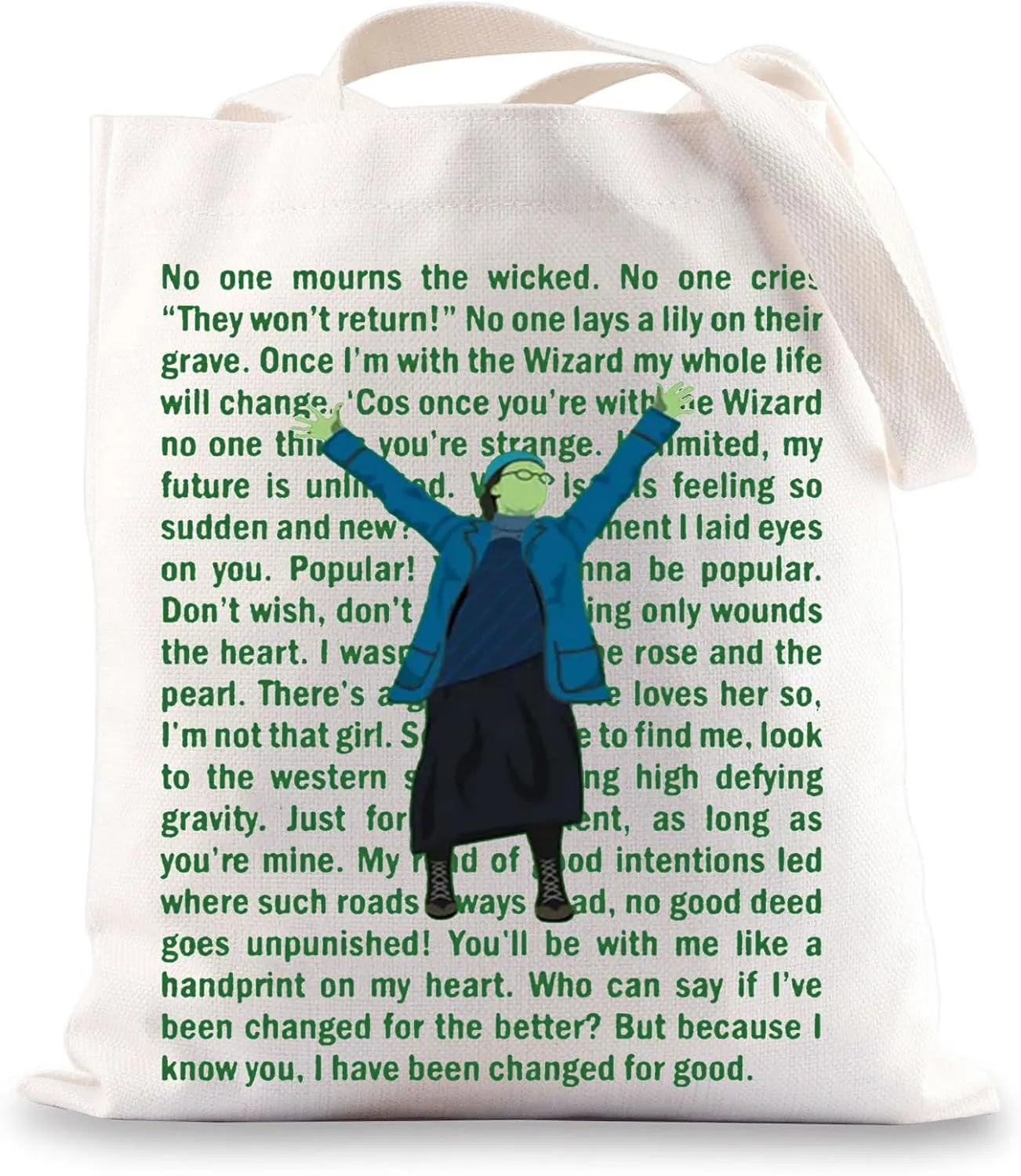 BWWKTOP Musical Canvas Tote Bag Elphaba And Glinda Gifts Elphaba Shoulder Bag Glinda Musical Merchandise