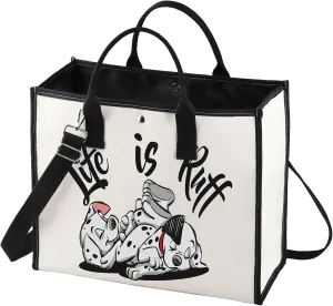 BWWKTOP One Hundred & One Matians Dog Tote Bag Pongo & Perdita & Roger Fans Gift Roger and Anita Shoulder Bag