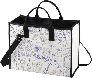 BWWKTOP Singer Canvas Tote Bag Hip Hop Singer Fans Gifts Stay Away Always Tired Shoulder Bag Song Lyrics Merchandise