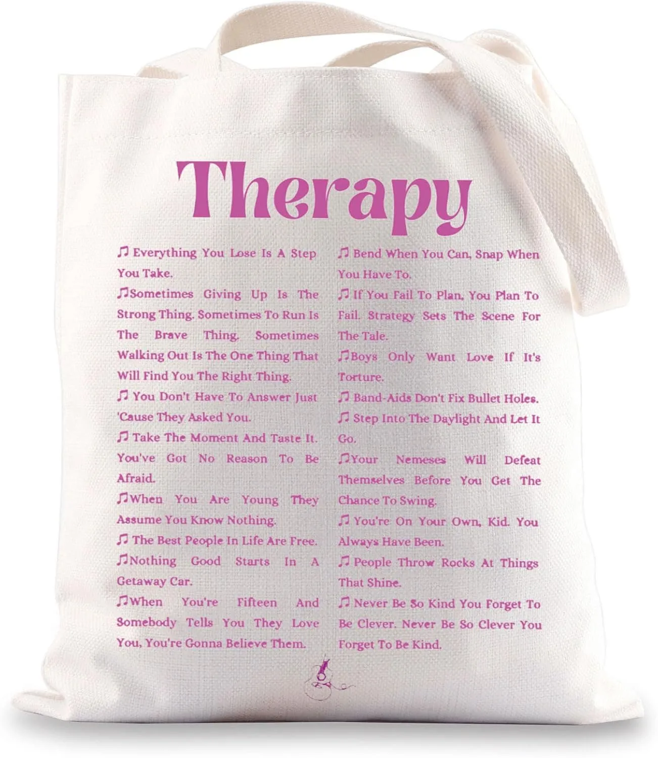 BWWKTOP Singer Therapy Canvas Tote Bag - Album Gift Song Lyrics Inspired Shoulder Bag Merchandise