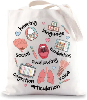 BWWKTOP Speech Therapist Tote Bag Speech Therapy Gifts Speech Language Pathologist Tote Bag SLP Merchandise