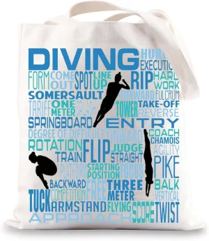 BWWKTOP Springboard Diving Tote Bag Springboard Diving Gifts Platform Diving Shoulder Bag Springboard Diver Gifts