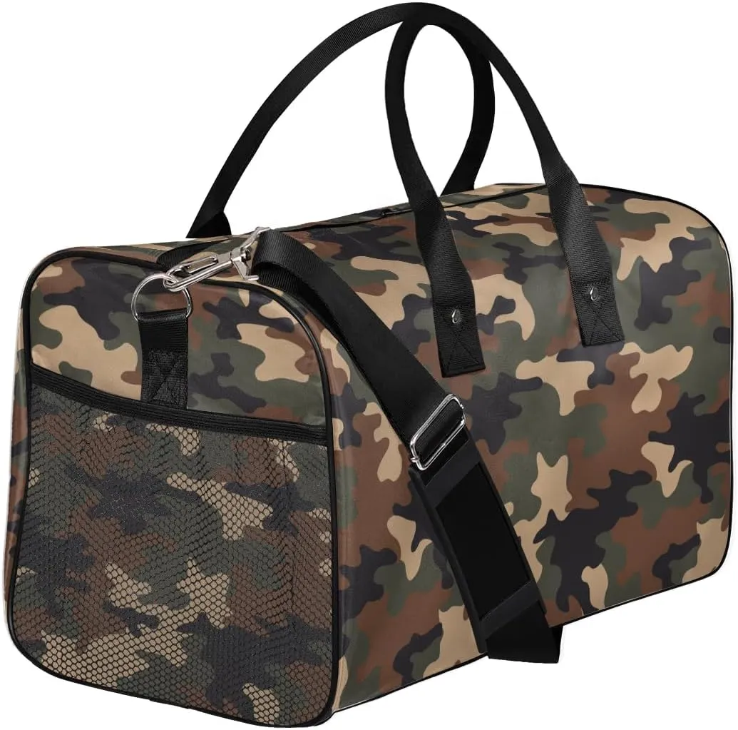 Camo Gym Bags for Men Women Camouflage Small Duffle Bag Lightweight Workout Sport Bag Carry On Overnight Weekender Tote Athletic Travel Duffel Bags