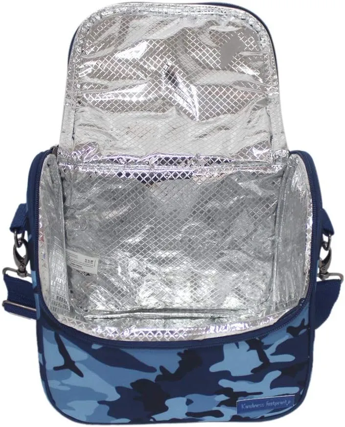 Camo Lunch Bag Insulated Lunch Box Detachable Adjustable Strap… (Camo Blue)
