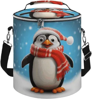 Camping Cooler Bag, Christmas Funny Penguin Print Portable Ice Pack Outdoor Cooler Bag Picnic Cooler Bag Foldable Cooler Bag, style