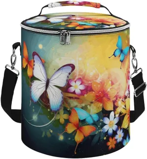 Camping Cooler Bag, Colorful with Butterfly Print Portable Ice Pack Outdoor Cooler Bag Picnic Cooler Bag Foldable Cooler Bag, style