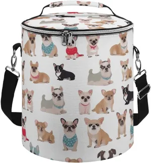 Camping Cooler Bag, Cute Chihuahua Pug Pattern Print Portable Ice Pack Outdoor Cooler Bag Picnic Cooler Bag Foldable Cooler Bag, style
