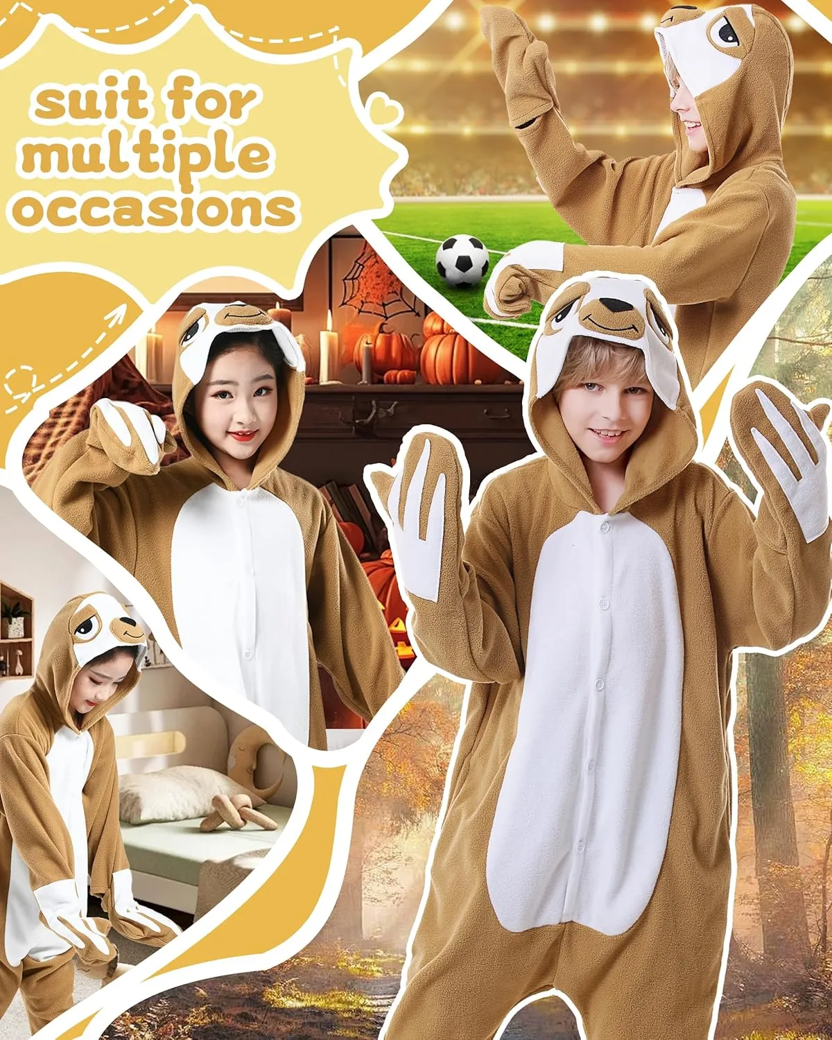 CANASOUR Unisex Halloween Kids Animal Onesie For Girls Anime Cosplay Costume Party Cosplay Pajamas