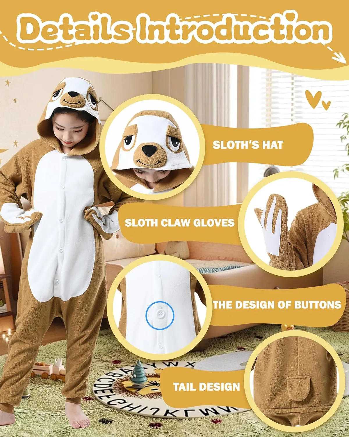 CANASOUR Unisex Halloween Kids Animal Onesie For Girls Anime Cosplay Costume Party Cosplay Pajamas