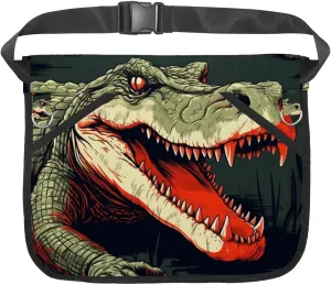 Canvas Half Waist Apron with Pockets, Short Apron for Men Women, Kitchen Restaurant and Crafting, Waiter Apron with Crocodile a