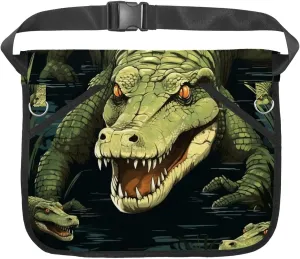 Canvas Half Waist Apron with Pockets, Short Apron for Men Women, Kitchen Restaurant and Crafting, Waiter Apron with Crocodile D