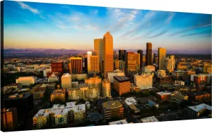 Canvas Wall Art for Living Room Bedroom Alpine Glow Sunrise over Denver Colorado Morning Cityscape Big Large Wall Art Decor Framed Painting Wall Pictures Prints Artwork Office