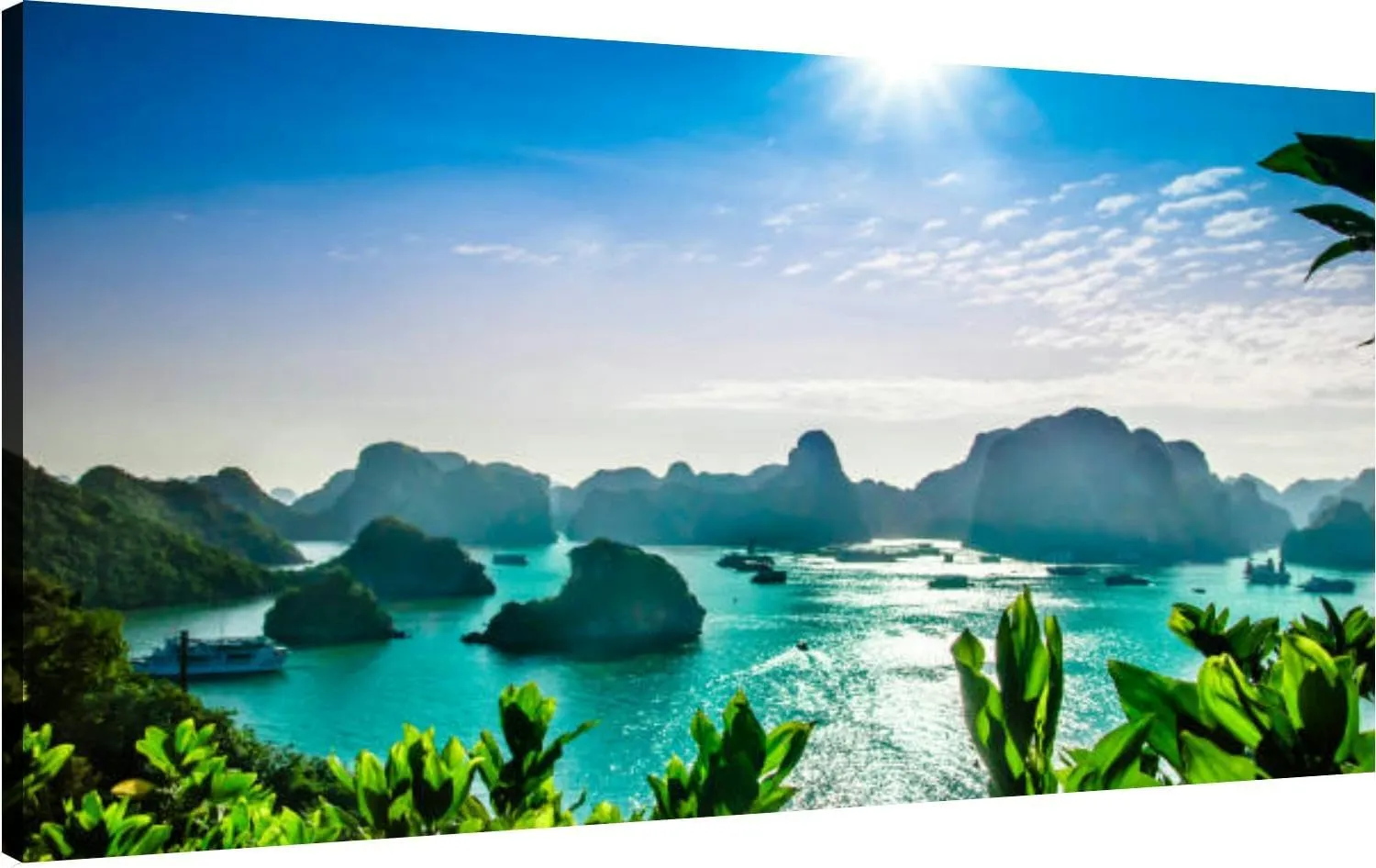 Canvas Wall Art for Living Room Bedroom Karst landscape by halong bay Vietnam Big Large Wall Art Decor Framed Painting Wall Pictures Prints Artwork Office