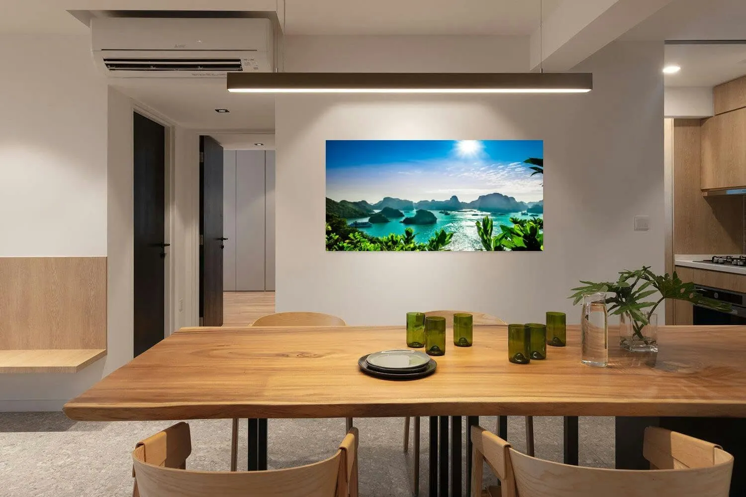 Canvas Wall Art for Living Room Bedroom Karst landscape by halong bay Vietnam Big Large Wall Art Decor Framed Painting Wall Pictures Prints Artwork Office