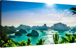 Canvas Wall Art for Living Room Bedroom Karst landscape by halong bay Vietnam Big Large Wall Art Decor Framed Painting Wall Pictures Prints Artwork Office