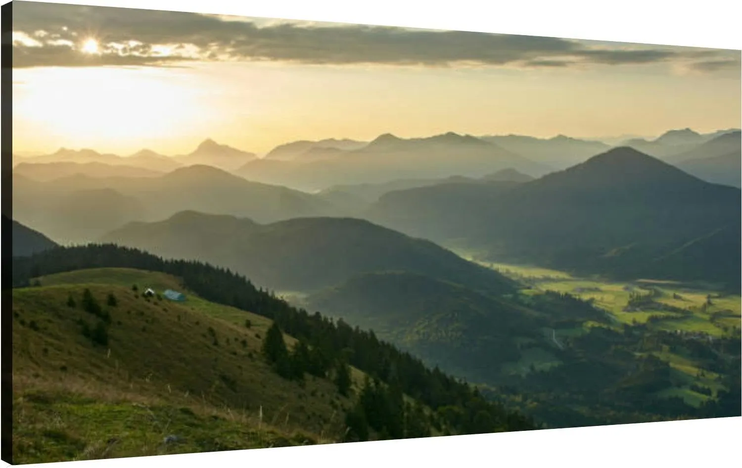 Canvas Wall Art for Living Room Bedroom Scenic sunrise above a mountain range the alps Big Large Wall Art Decor Framed Painting Wall Pictures Prints Artwork Office