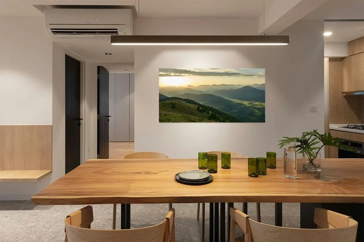 Canvas Wall Art for Living Room Bedroom Scenic sunrise above a mountain range the alps Big Large Wall Art Decor Framed Painting Wall Pictures Prints Artwork Office