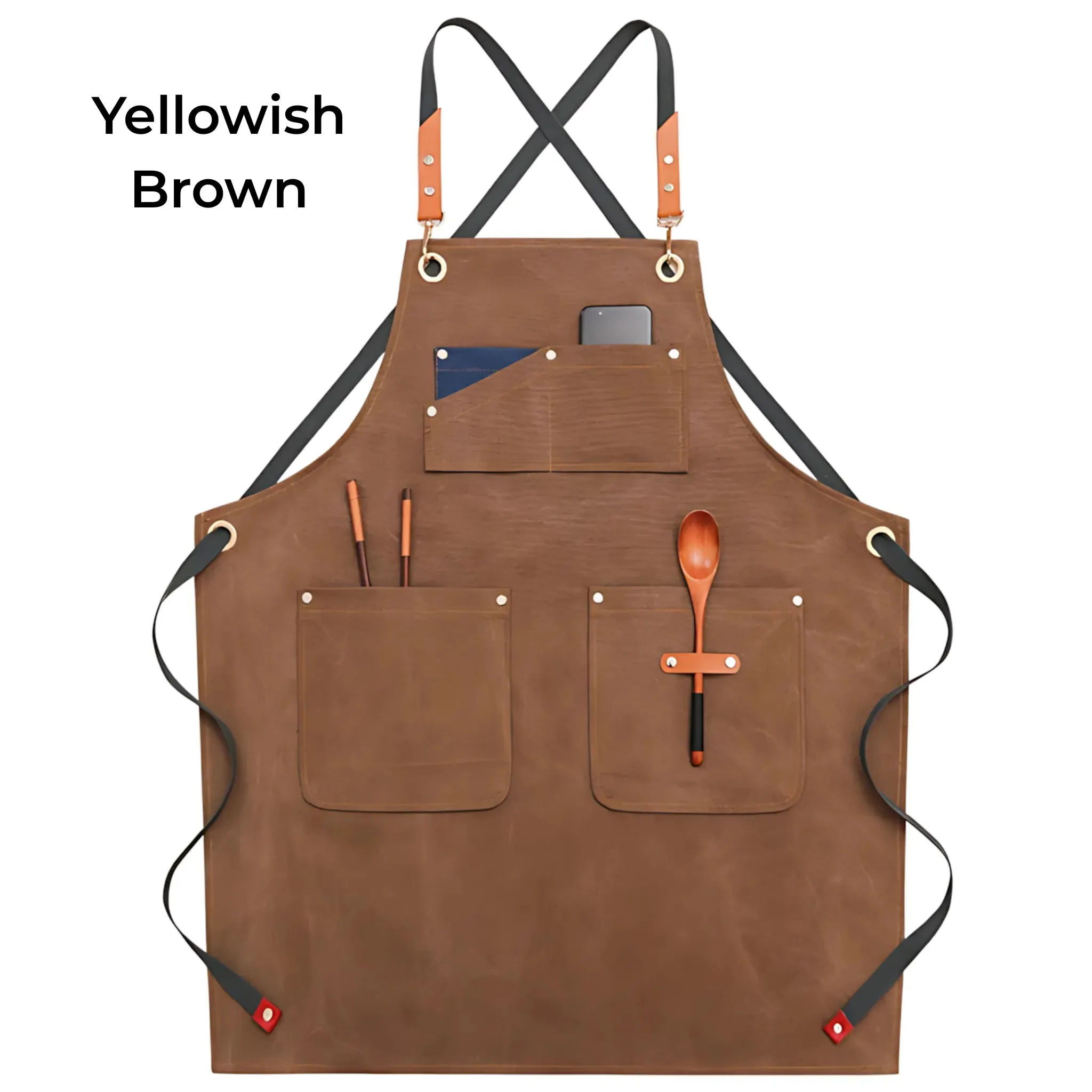 Canvas Work Apron – Heavy Duty with Tool Pockets & Cross-Back Straps