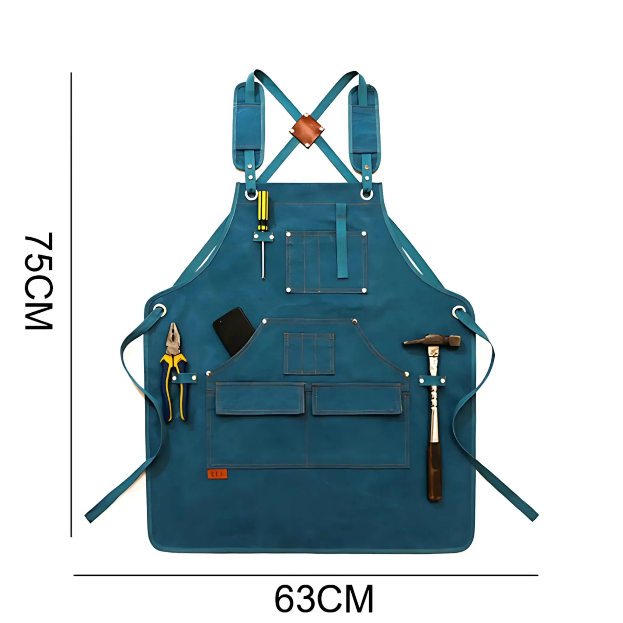 Canvas Work Apron – Heavy Duty with Tool Pockets & Cross-Back Straps