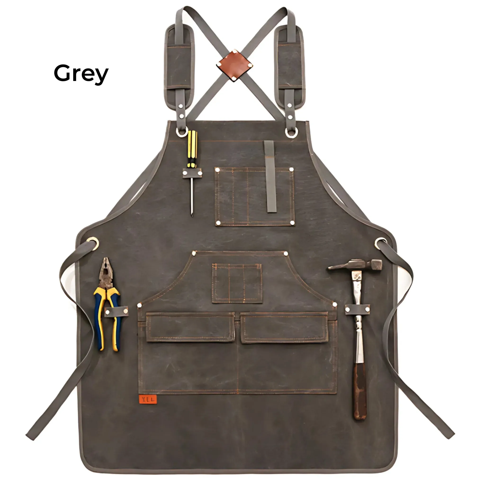 Canvas Work Apron – Heavy Duty with Tool Pockets & Cross-Back Straps