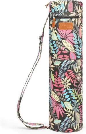 Canvas Yoga Mat Bag with Adjustable Strap & Pockets, Full-Zip Travel Gym Tote for Women & Men, Fits 1/4" & 1/3" Thick Mats, Lightweight Carrier for Yoga, Workout, Outdoor Use