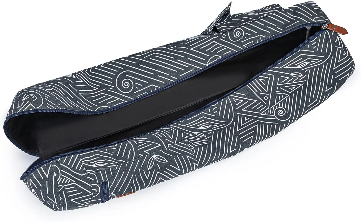 Canvas Yoga Mat Bag with Adjustable Strap & Pockets, Full-Zip Travel Gym Tote for Women & Men, Fits 1/4" & 1/3" Thick Mats, Lightweight Carrier for Yoga, Workout, Outdoor Use