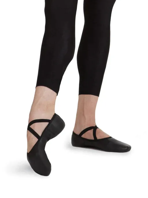 Capezio 2027 Leather Juliet Split-Sole Ballet Shoe - Black