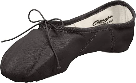 Capezio 2027 Leather Juliet Split-Sole Ballet Shoe - Black