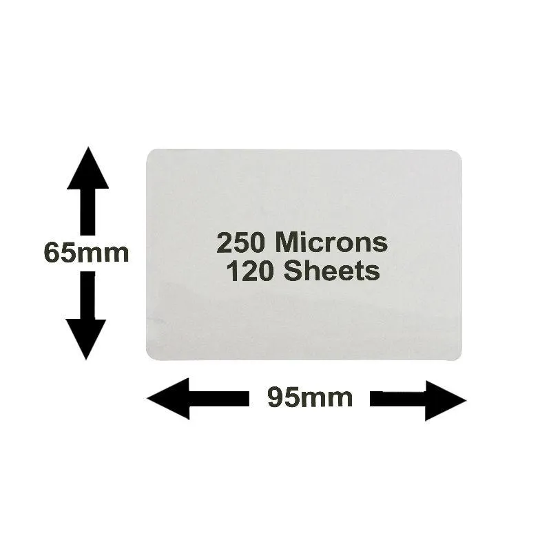 Card Sized Laminating Pouches - 120 Large Card Sized - 65 x 95cm - 250 Microns