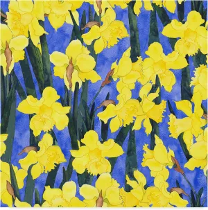 Carissa Luminess 'Fertile Rising Pattern Daffodils' Canvas Art
