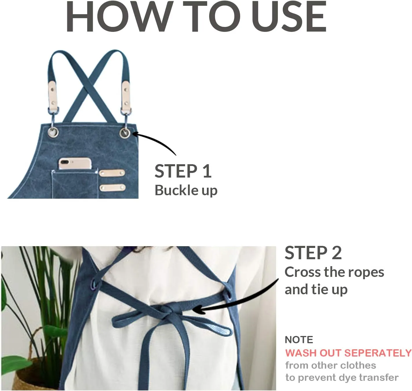 carrotez Chef Apron, Waterdrop Resistant Cotton Canvas Cross Back Adjustable Apron, M-XXL (Navy Blue)