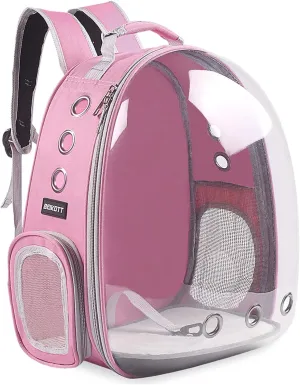 Cat Backpack Carriers, Dog Backpack, Pet Backpack for Small Cats Puppies Dogs Bunny, Airline-Approved Ventilate Transparent Bubble Backpack for Travel and Outdoor(Pink)