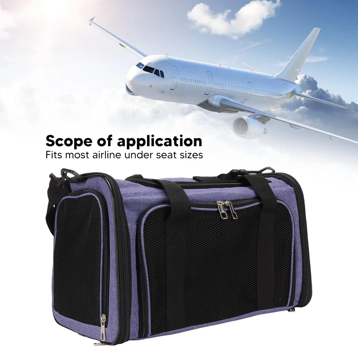 Cat Carrier,Soft-Sided Pet Travel Carrier for Cats,Cat Carrier Portable Breathable Oxford Cloth Soft Pet Travel Carrier Bag for Travel Treatment Purple L(Plus Size-Purple)
