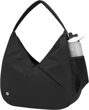 Ceneda Large Gym Bag for Women Sports Duffel Bag with Hidden Yoga Mat Holder & Shoe Compartment Workout Dance Tote Bag with Wet Pocket Overnight Weekender Bag (Black)