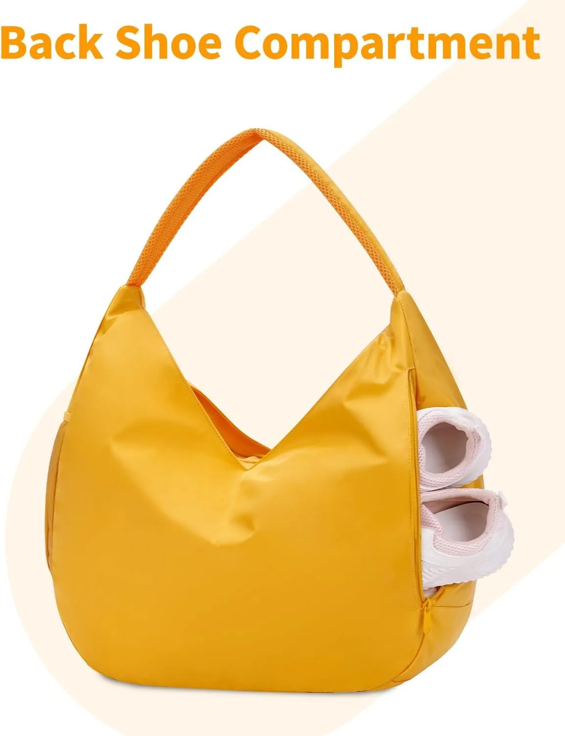 Ceneda Large Gym Bag for Women Sports Duffel Bag with Hidden Yoga Mat Holder & Shoe Compartment Workout Dance Tote Bag with Wet Pocket Overnight Weekender Bag for Travel Yoga (Orange)(Patent Pending)