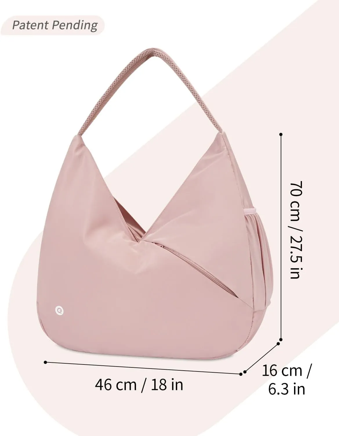 Ceneda Large Gym Bag for Women Sports Duffel Bag with Hidden Yoga Mat Holder & Shoe Compartment Workout Dance Tote Bag with Wet Pocket Overnight Weekender Bag for Travel Yoga (Pink)(Patent Pending)