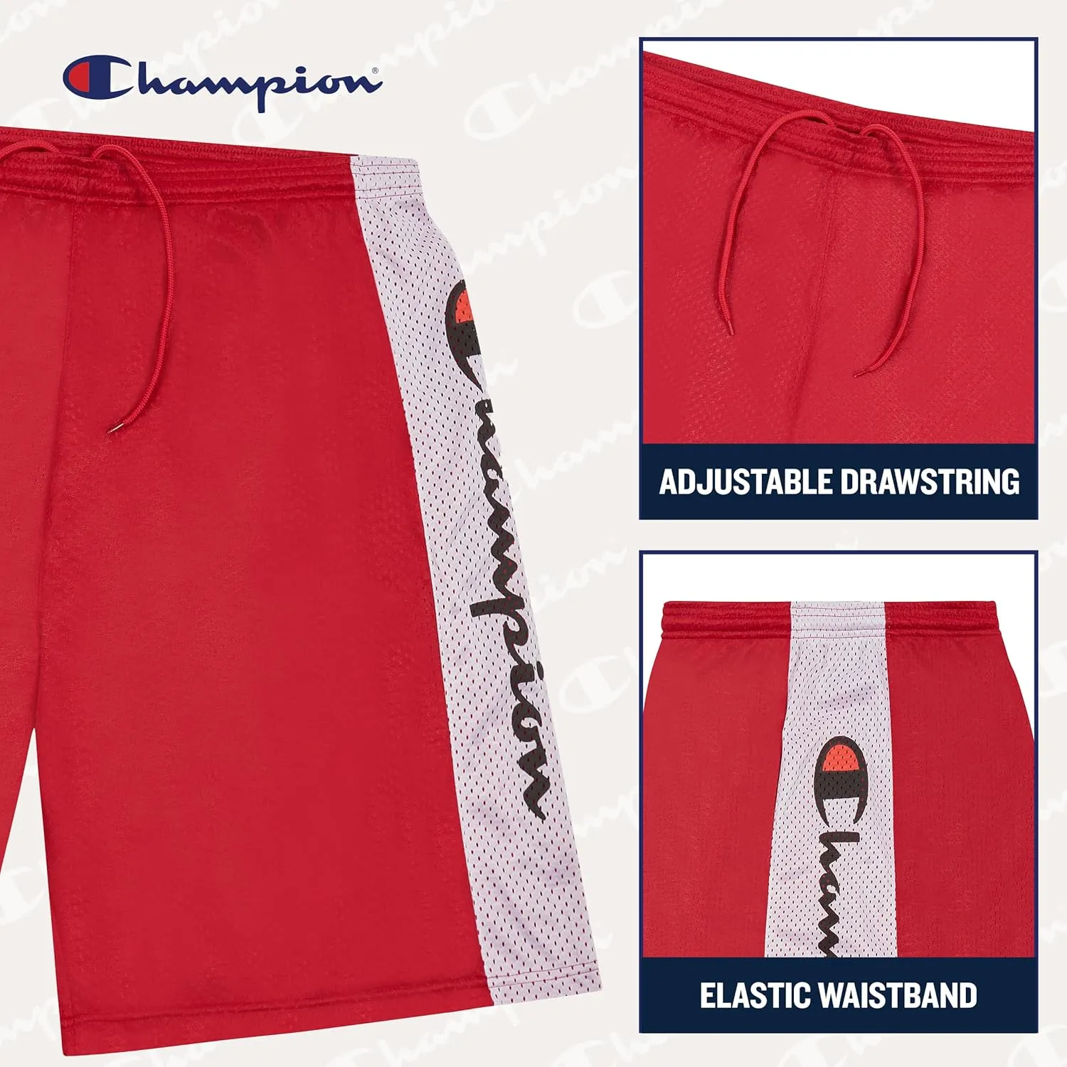 Champion Big and Tall Mesh Basketball Shorts - Quick Dry Gym Athletic Shorts