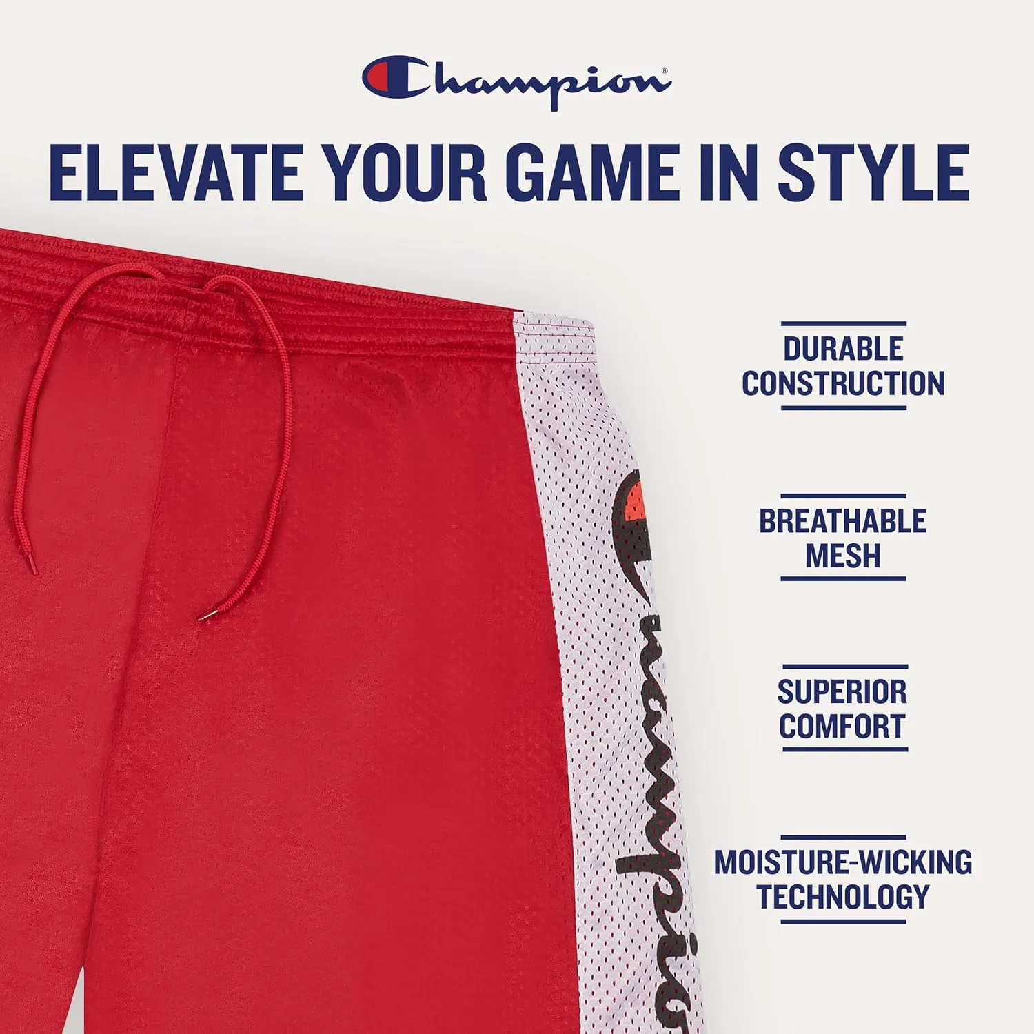 Champion Big and Tall Mesh Basketball Shorts - Quick Dry Gym Athletic Shorts