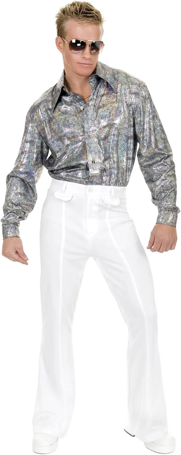 Charades Men's Disco Pants, White, W-46