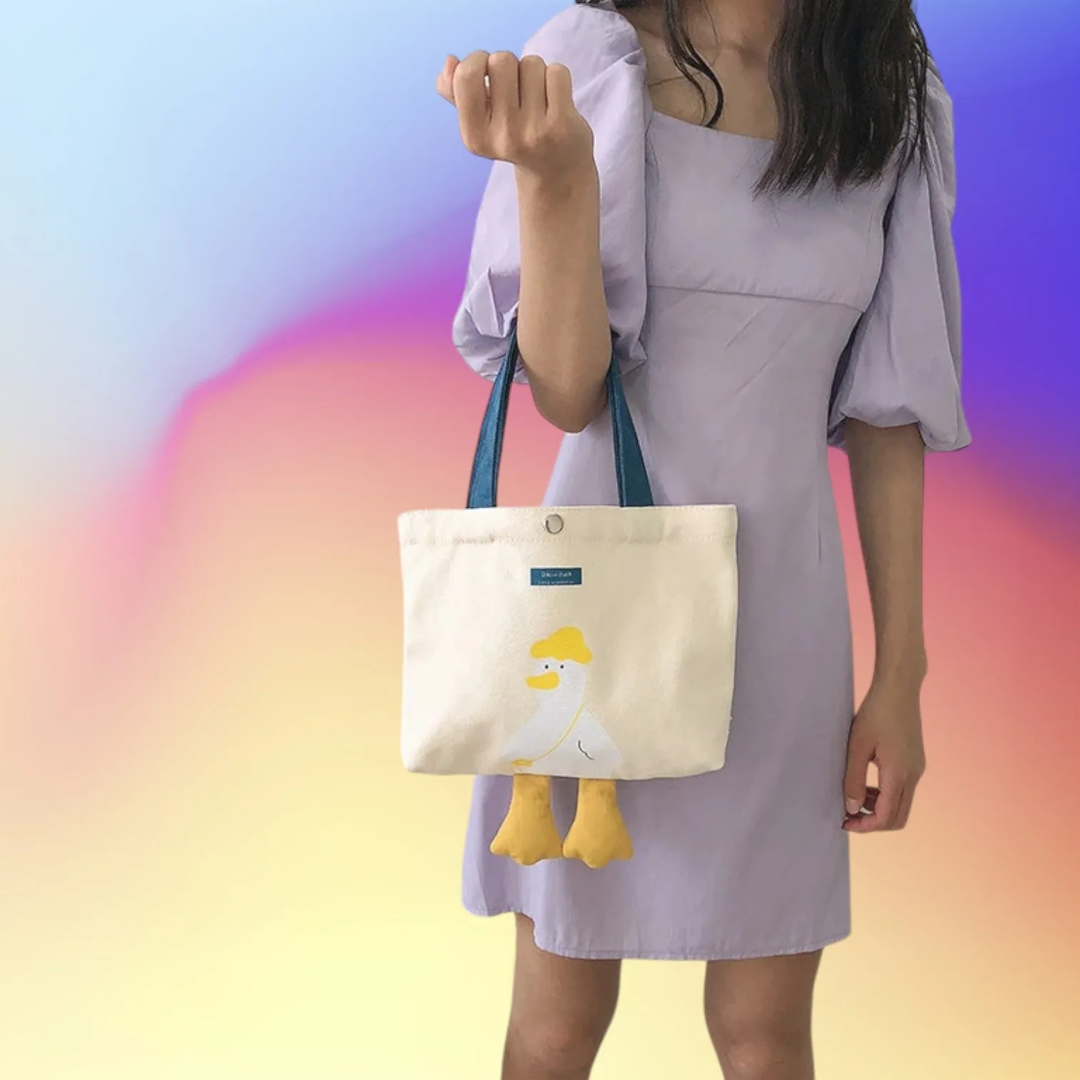 Charming Mini Canvas Tote Bag Collection - Cute Animal Designs for Daily Essentials