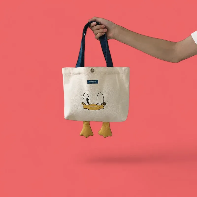 Charming Mini Canvas Tote Bag Collection - Cute Animal Designs for Daily Essentials