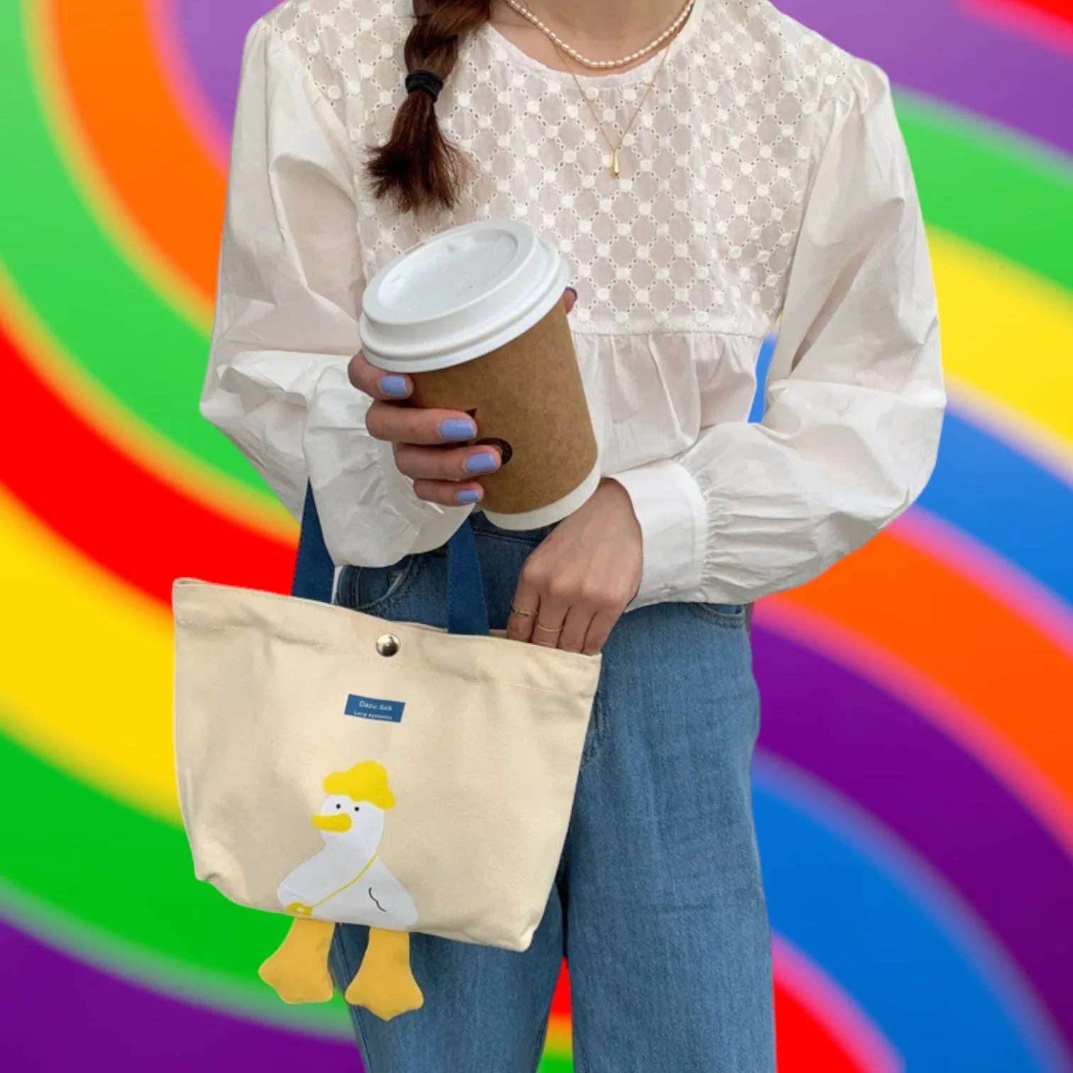 Charming Mini Canvas Tote Bag Collection - Cute Animal Designs for Daily Essentials