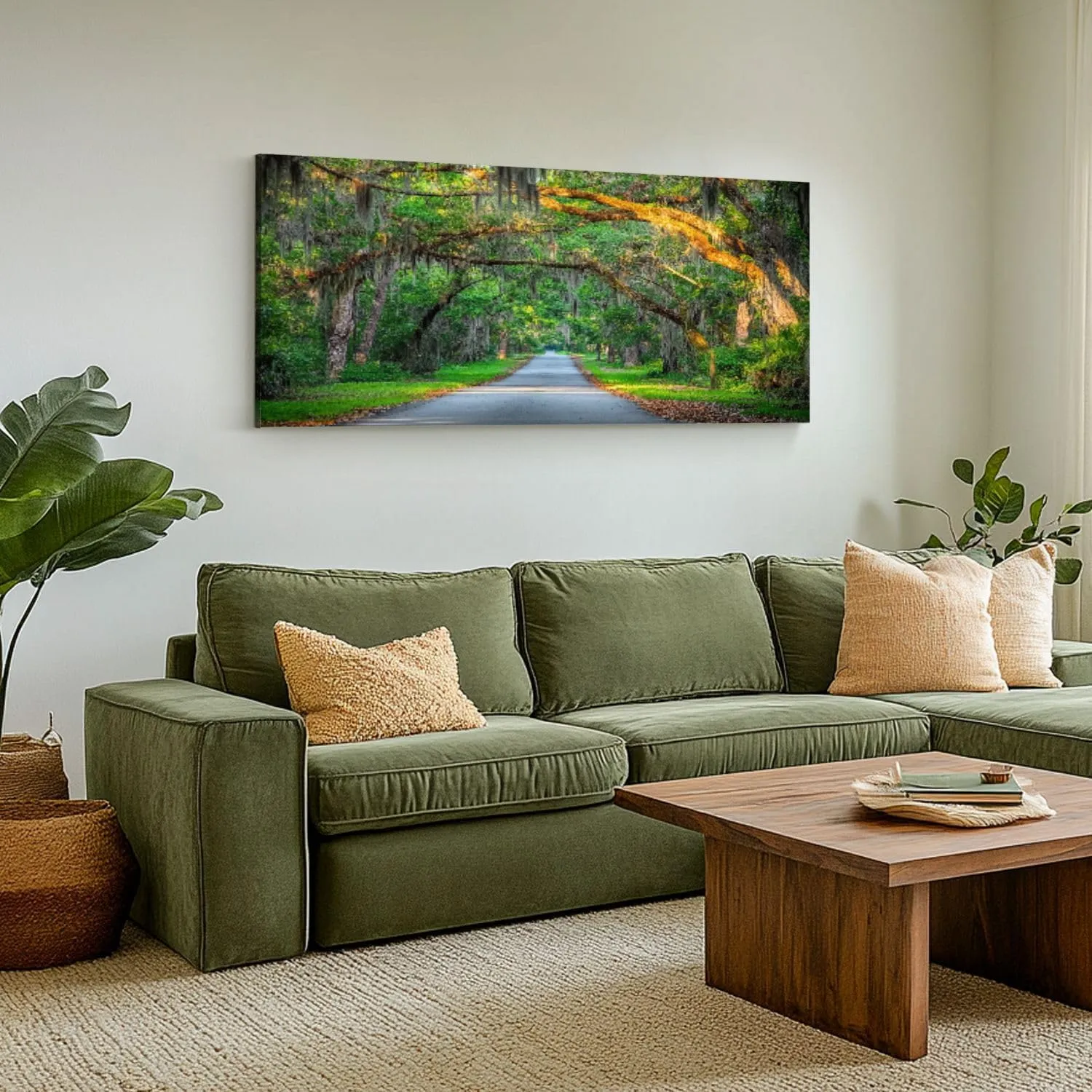 CHAUSSUREBAR Large Canvas Wall Art Road to Paynes Prairie Preserve State Park Florida Canvas Art Prints Pictures Wall Decor Living Room Wall Paintings for Bedroom Bathroom 30'' x 60''